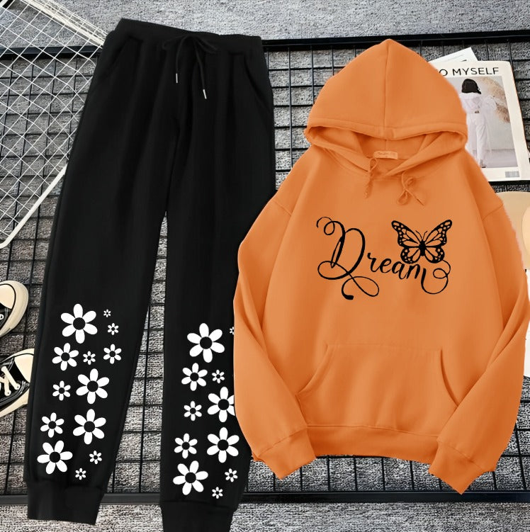 New Casual Printed Hoodie Trouser For Womens