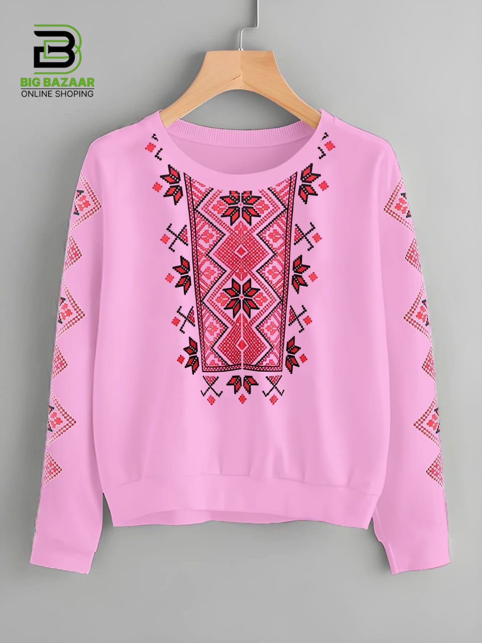 Sindhi Traditional Printed Sweat Shirt For Girls & Womens