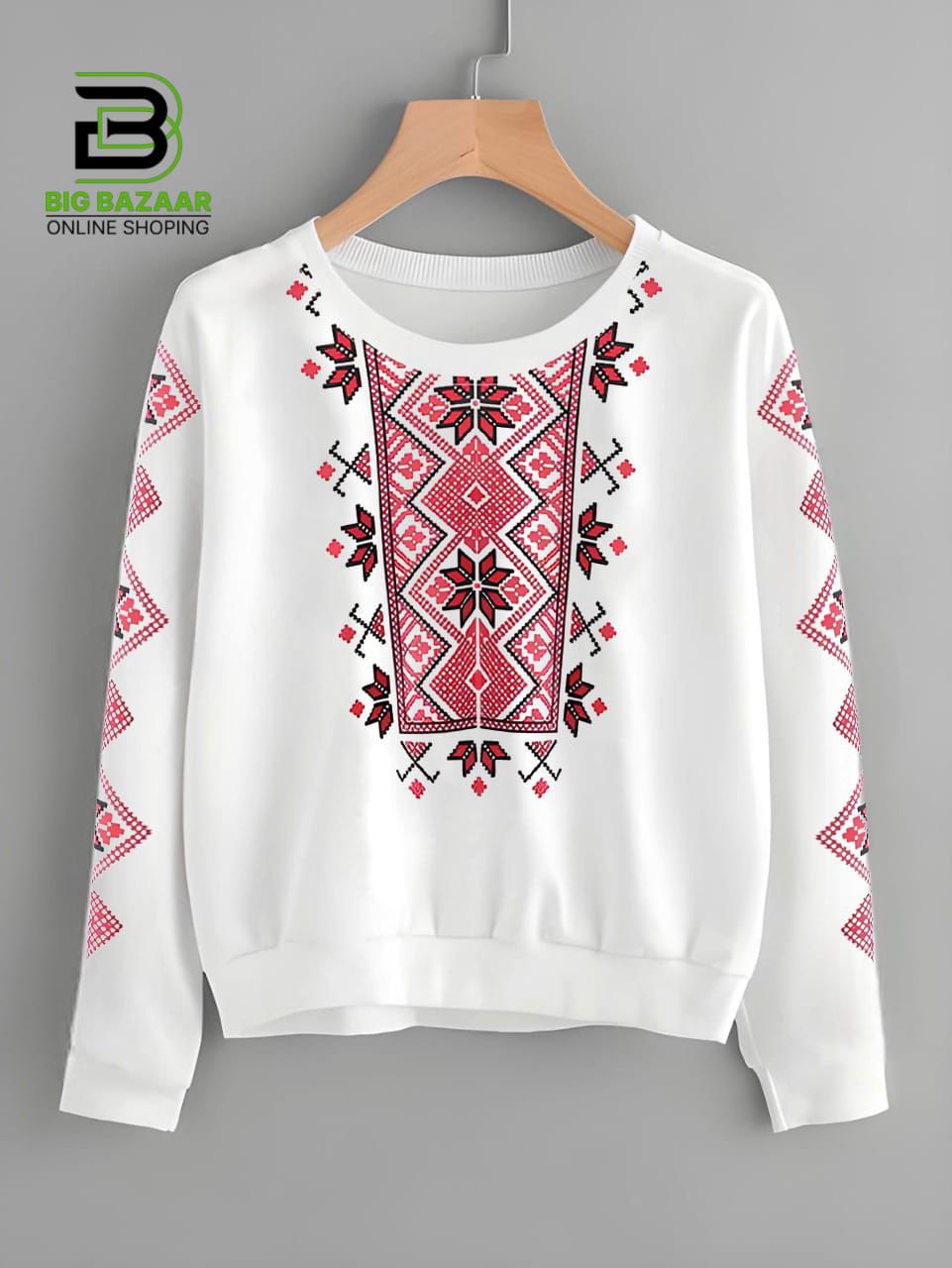 Sindhi Traditional Printed Sweat Shirt For Girls & Womens