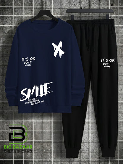 New Traditional Print Sweat Shirt & Trouser For Mens