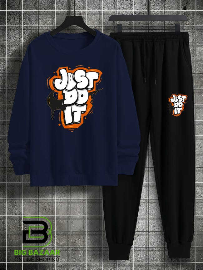 New Traditional Print Sweat Shirt & Trouser For Mens