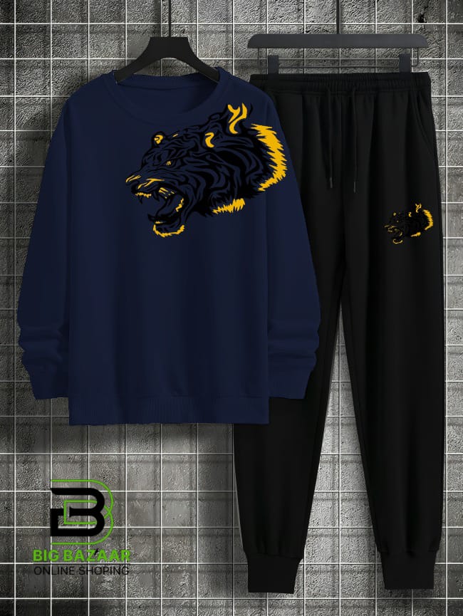 New Traditional Print Sweat Shirt & Trouser For Mens