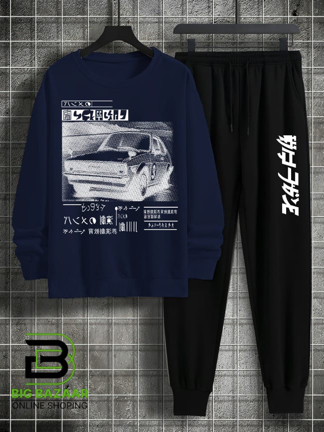 New Traditional Print Sweat Shirt & Trouser For Mens