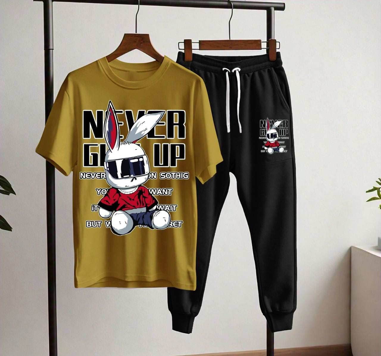 NEVER GIVE UP NEW PRINT T-SHIRT & TROUSER FOR MENS