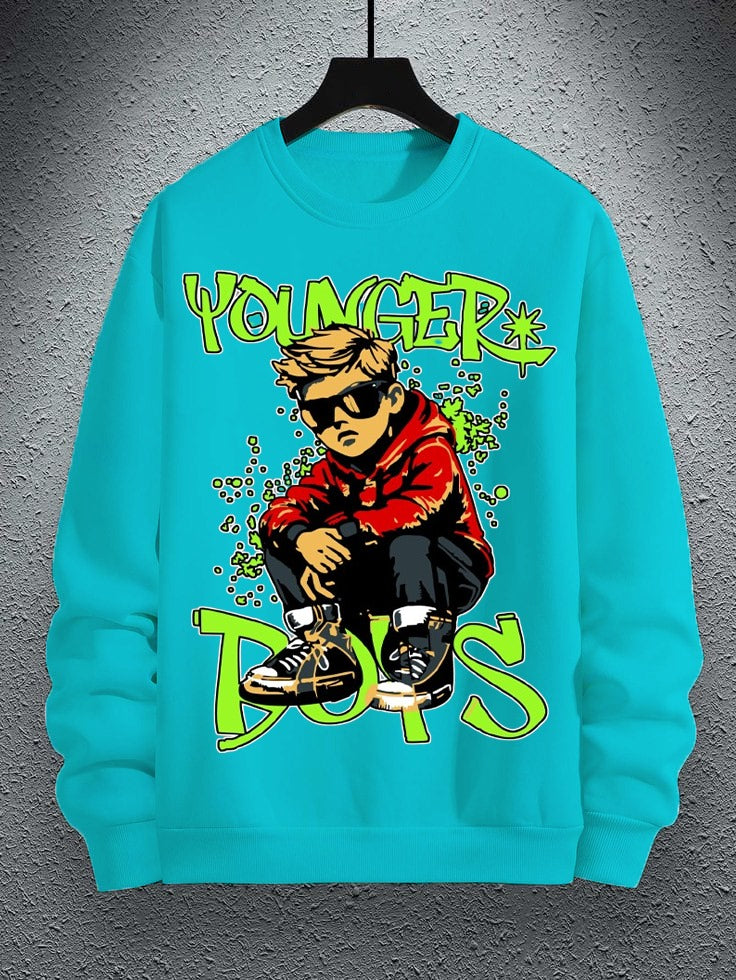 YOUNGER BOYS NEW PRINT SWEAT SHIRT FOR MENS