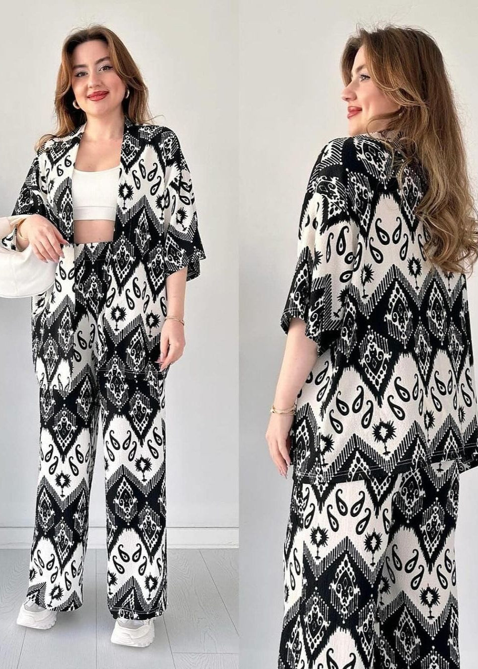 CHIC IKAT PRINT 2-PIECE SET - STYLISH CO-ORD SET