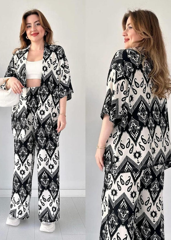 CHIC IKAT PRINT 2-PIECE SET - STYLISH CO-ORD SET