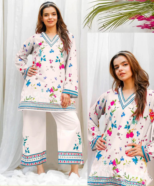 Elegant Floral Printed 2-Piece Summer Outfit for Women
