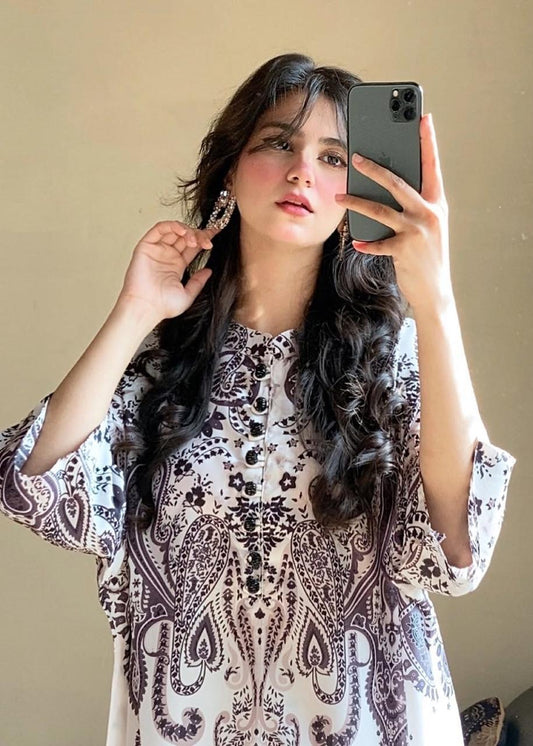 WHITE FLORAL 2 PCS CO - ORD SET