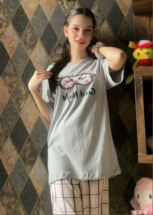 Grey Good Night Pajama Sets