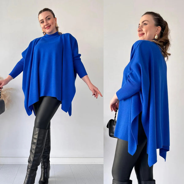 Stylish Bat-wing Poncho